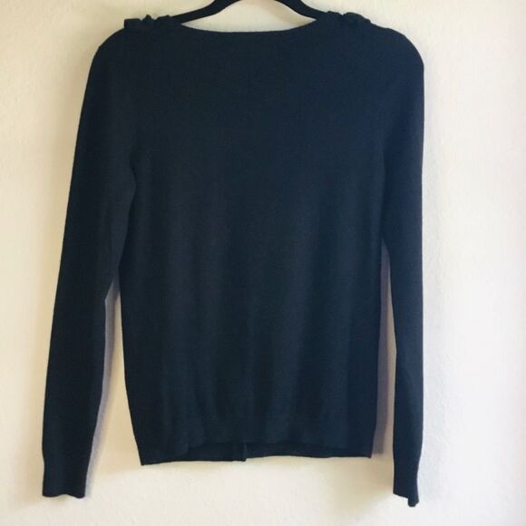 Grace Elements ruffle front black button up cardigan - Picture 2 of 4